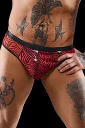 Мужские трусы-бразилианы Regnes Fetish Planet XXL (черный с красным)