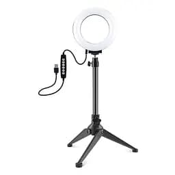 Кольцевая USB RGBW LED лампа Puluz PKT3049B 4.7+ настольный штатив
