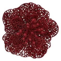 Ялинкова іграшка MIS LT Квітка новорічна середня 13х13х5 см червоний