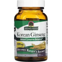 Корейский женьшень Nature's Answer Korean Ginseng 500 мг 50 вегетарианских капсул