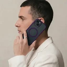 Чехол для Apple iPhone 14, Uniq MagCase, фиолетовый, противоударный, панель-накладка с MagSafe, ударопрочный TPU+PC, с магнитом MagSafe, поддержка полноценной беспроводной зарядки, ArmorStandart (ARM75313) - мініатюра 5