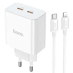 Адаптер сетевой HOCO Type-C to Lightning Cable Leader dual port(2C) charger C108A 2Type-C 35W белые