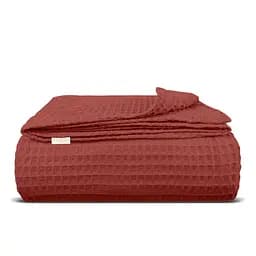 Плед-покрывало Cosas Ruby Greek Waffle вафельный 160х230 см бордо (Blanket_29Ruby_GreekWaffle_160x230)