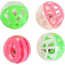 Набір іграшок для котів Fox 4 пластикові м'ячик брязкальця 