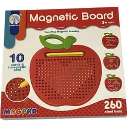 Розвиваюча гра G-Toys  Планшет Дощечка магнітна Яблуко  металеві кульки 260 шт. картки 10 шт.