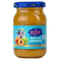 Набор пюре фруктовое Elfik Magic Яблоко-абрикос стеклобанка 1020 г (6 шт. х 170 г)