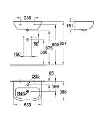 Раковина Grohe Bau Ceramic 55 см 39440000, Білий - мініатюра 2