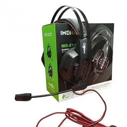Игровые проводные наушники IMENSO IMS-E1007 RGB USB+3.5 Красные