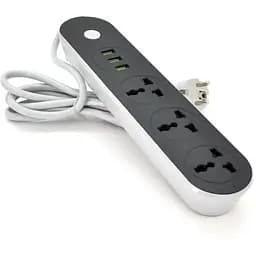 Мережевий фільтр ТВ-Т56, 3 розетки + 3 USB, 2 м, перетин 3х0,75мм, 2500W, Black, Box