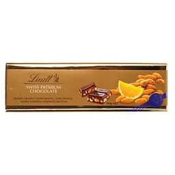 Шоколад черный Lindt Swiss Premium Chocolate Dark Orange Gold Апельсин и миндаль 300 г