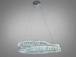 Сучасна підвісна LED-люстра з кришталем Diasha D8920/600x400CH, 86W, хром, 58×40 см - мініатюра 3