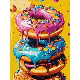 Картина по номерам Вкусные пончики 30x40 см КНО5720