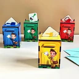 Дерев'яна настільна гра Веселий листоноша Ubumblebees (ПСД081) PSD081 сортер-комодик - мініатюра 9