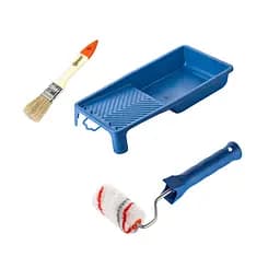 Валик "Мультиколор" 70х15 мм з ручкою, ванночка та пензлик "Стандарт" Polax (770-230)