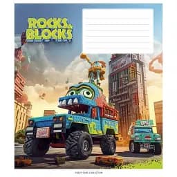 Зошит учнівський Школярик RocksandBlocks 012-3280K-3 в клітинку 12 аркушів