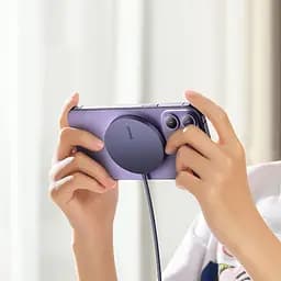 Бездротовий зарядний пристрій Baseus Simple Mini3 Magnetic Wireless Charger 15W Dusty Purple (CCJJ040205) - мініатюра 9