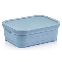 Кошик Idea Home Pyramid з кришкою 8.2 л 36x24x12.5 см блакитний (00642 Blue)