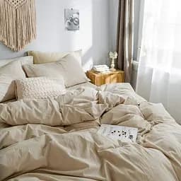 Простынь классическая 145х214 см микрофибра бежевого цвета 327670