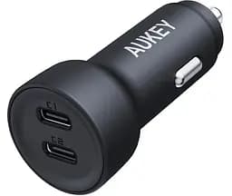Автозарядне 2 порти USB-C Aukey 65 W 2C (CC-Y23) чорне