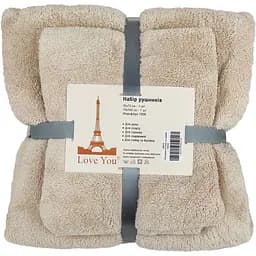 Набір рушників Love You 35x75 см, 70x140 см бежевий (60134)