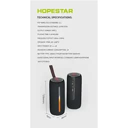 Bluetooth колонка Hopestar P37 чорна - мініатюра 5