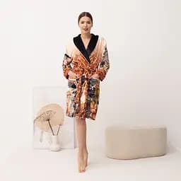 Халат жіночий з плюшевого велюру ексклюзивний Wild Africa 18355 L-XL