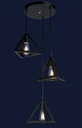 Люстра трикутної форми 3 плафона Levistella 7528873-3 BK