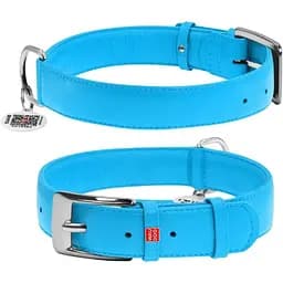 Нашийник для собак Waudog Glamour шкіряний з QR паспортом, без прикрас, L, Ш 35 мм, Дов 46-60 см (4820152560971)