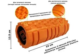 Масажний ролик EasyFit Solid Roller v.1.1s 33 см помаранчевий - мініатюра 2