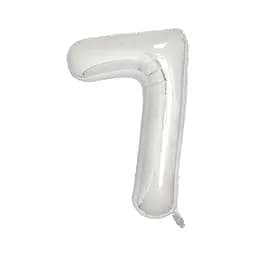Шар воздушный фольгированный (102 см) Цифра 7 серебро