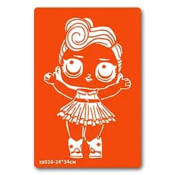 Трафарет для био-тату Кукла LOL Fresh Tattoo zx016-24*34см, размер 24х34см