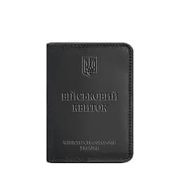 Шкіряна обкладинка для військового квитка 7.0 чорна Crazy Horse - мініатюра 7