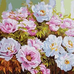 Картина по номерам Ideyka Разнообразие пионов ©Ira Volkova KHO3193 50х50 см