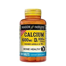 Кальций 600 мг с витамином D3 800 МЕ Mason Natural Calcium 600 mg с Vitamin D3 800 IU 200 таблеток