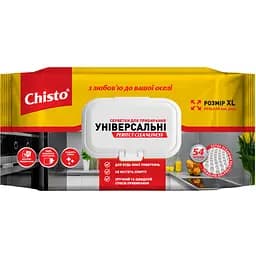 Серветки вологі Chisto універсальні із клапаном 54 шт
