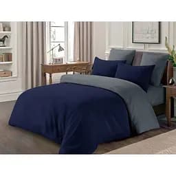 Комплект постільної білизни Love You 32/73 полісатин євростандарт синьо-сірий (56006)