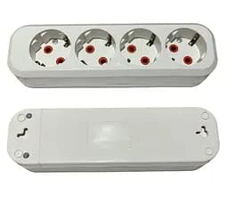 Колодка PROFI быстрой уборки 4 гнезда с заземлением (конт.группа медь) (19412) ТМ LUMANO