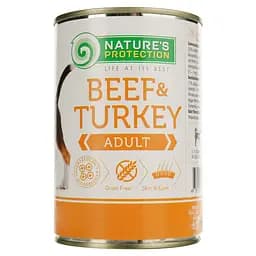 Влажный корм для взрослых собак всех пород Nature's Protection Adult с говядиной и индейкой 400 г