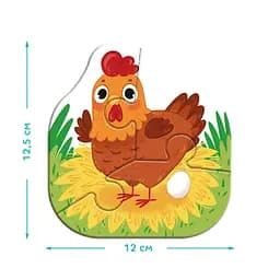 Дитячий пазл 4 в 1 "Baby puzzle. Сільські тварини" DoDo Toys 300686 набір 4 в 1 - мініатюра 4