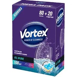 Таблетки для посудомийної машини Vortex  All in One 100 шт. 