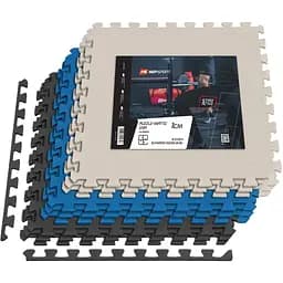 Мат-пазл Hop-Sport EVA HS-A010PM 1 см 9 частей черный/белый/синий