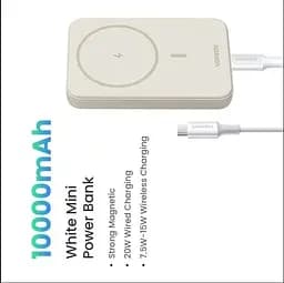 Магнітний Magsafe Повербанк Ugreen PB561 10000mAh 20W з бездротовою магнітною зарядкою для iPhone бежевий - мініатюра 2