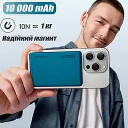 Повербанк Kuulaa MagSafe Powerbank з бездротовою зарядкою для iPhone 10000 mAh 20W Dark Green - мініатюра 3