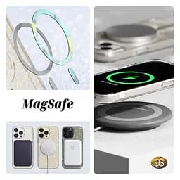 Противоударный чехол для Apple iPhone 15 Pro Max, Glow MagSafe, прозрачный, с функцией MagSafe, накладка с блестками, ударопрочный TPU+PC, поддержка беспроводной зарядки, ArmorStandart (ARM69901) - мініатюра 4
