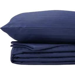 Комплект постельного белья Good-Dream Страйп-сатин Dark Blu полуторный темно-синий (GDSSDBBS145210)