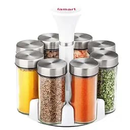 Набір Lamart Erba для спецій на підставці, 8 шт., білий (LT7017)