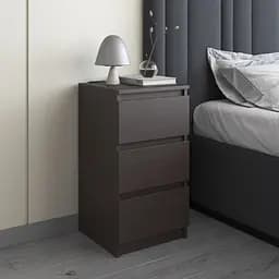 Тумба приліжкова Vays, в спальню, сучасна, 3 шухляди, без ручок R-30 Венге Темний