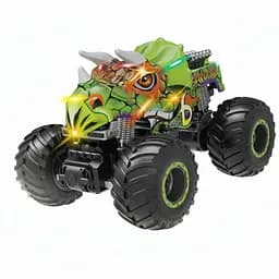 Радіокерована машина-динозавр MK 738 A-02, пульт 2.4GHz, акумулятор 3.7V, світло, звук, парогенератор, Зелена