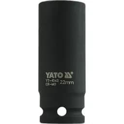 Головка торцева ударна 6-гранна Yato подовжена квадрат 1/2" М= 22 мм L= 78 мм (YT-1042)