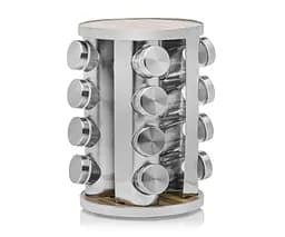 Органайзер набір для спецій на підставці, що обертається, Edenberg EB-18004 16 ємностей для зберігання спецій Сірий